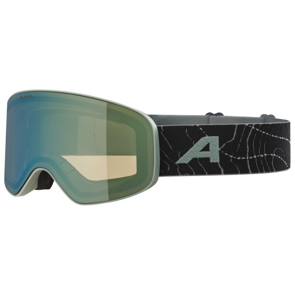 Alpina Fernie Kinderskibrille 871 willow/green matt, Scheibe: mirror green S2))