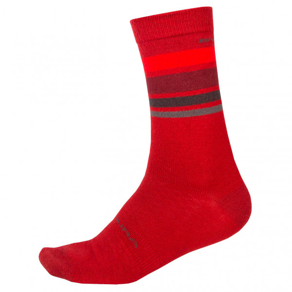 Endura  BaaBaa Merino Stripe Socken - Fietssokken, rood