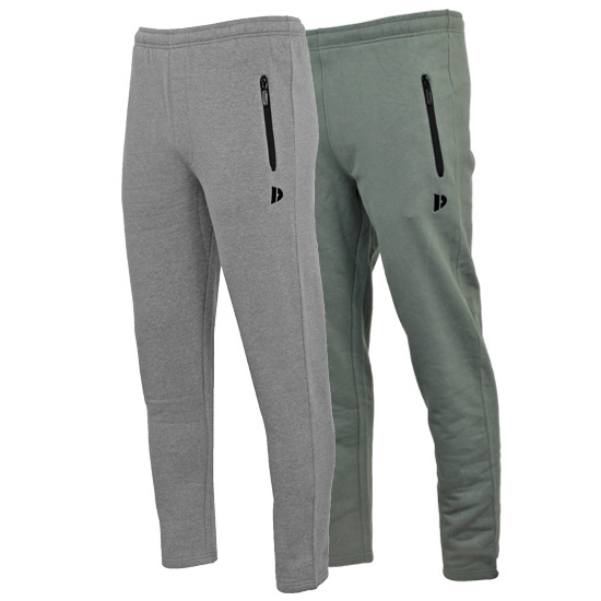 Donnay Donnay Heren - 2-Pack - Joggingbroek rechte pijp Sky - Zilvergrijs & Jungle Green