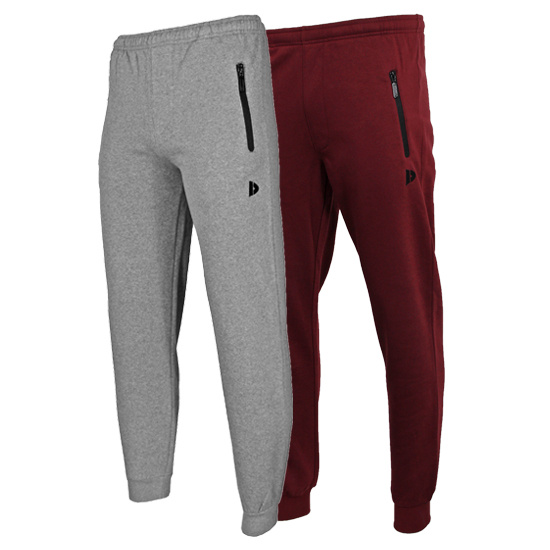 Donnay Donnay Heren - 2-Pack - Joggingbroek Jack - Zilvergrijs & Burgundy