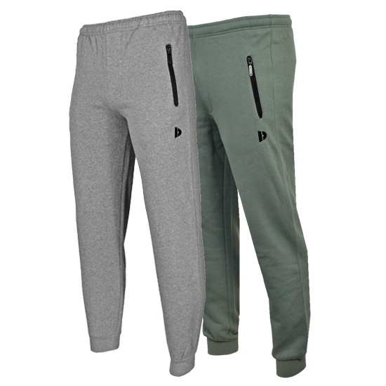 Donnay Donnay Heren - 2-Pack - Joggingbroek Jack - Zilvergrijs & Jungle Green