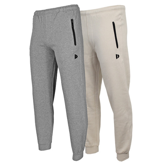 Donnay Donnay Heren - 2-Pack - Joggingbroek Jack - Zilvergrijs & Sand