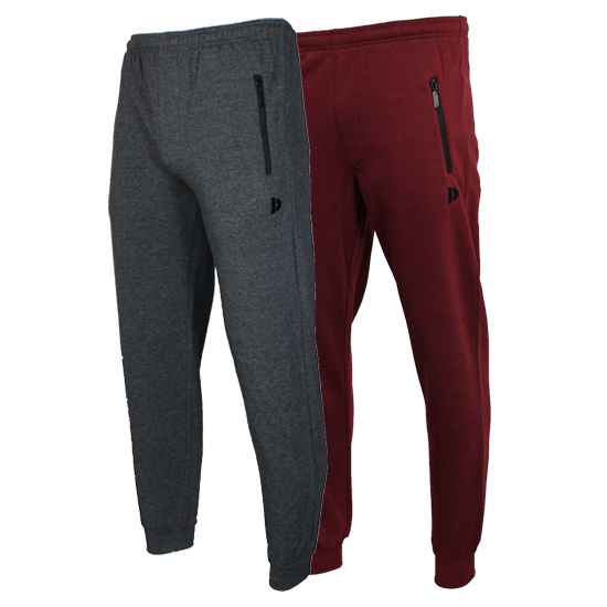 Donnay Donnay Heren - 2-Pack - Joggingbroek Jack - Donkergrijs & Burgundy