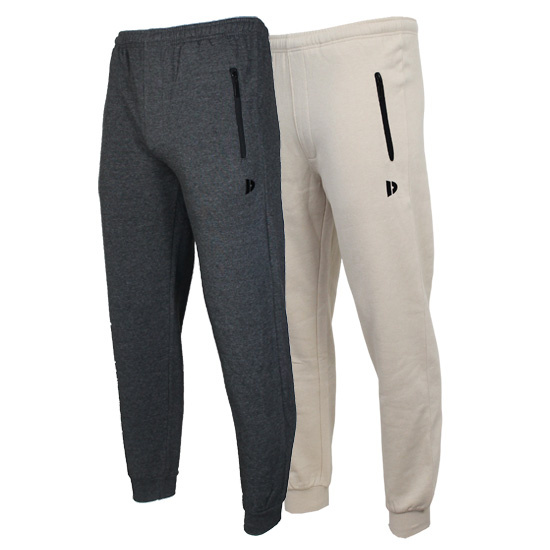 Donnay Donnay Heren - 2-Pack - Joggingbroek Jack - Donkergrijs & Sand