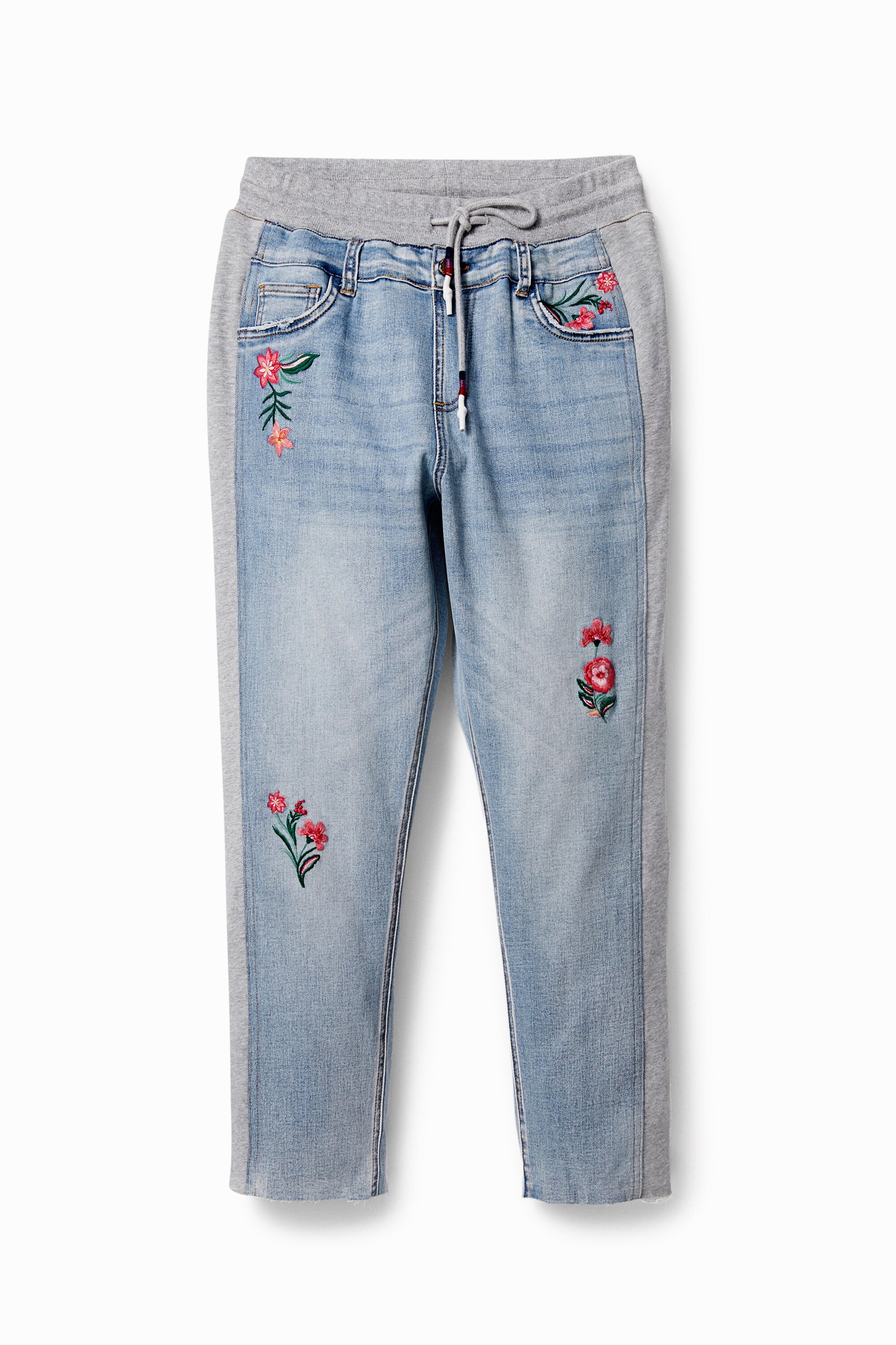 Desigual Denim joggingbroek met bloemen - BLUE