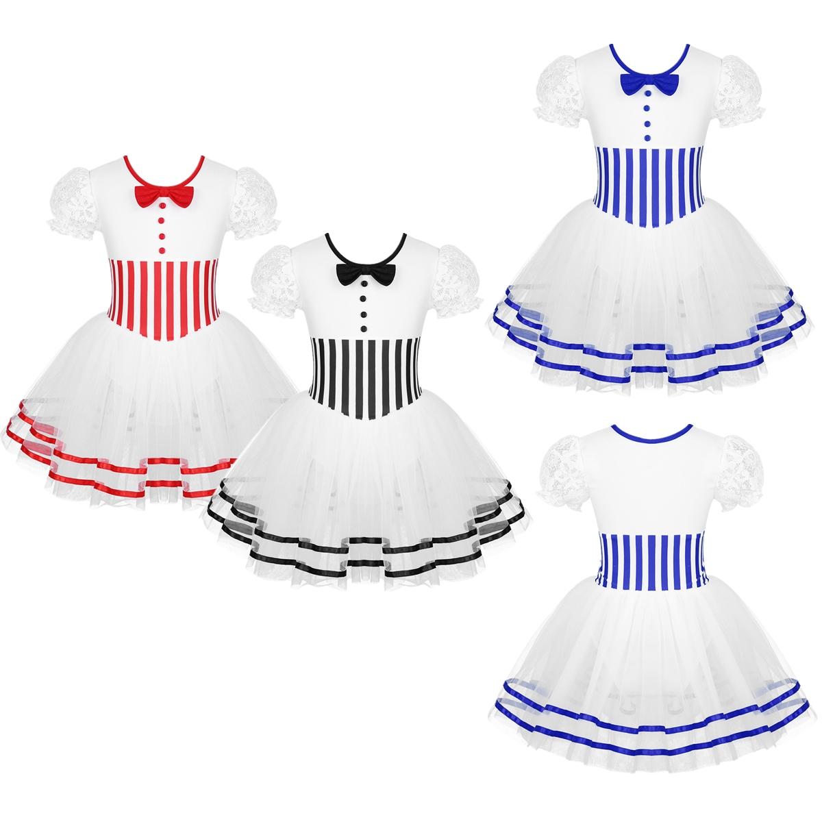 Fldy Kinderen Meisjes Ballet Mesh Jurk Stage Performance Kleding Ballerina Schaatsen Dansen Lyrische Danskostuums 5-6 Years rood