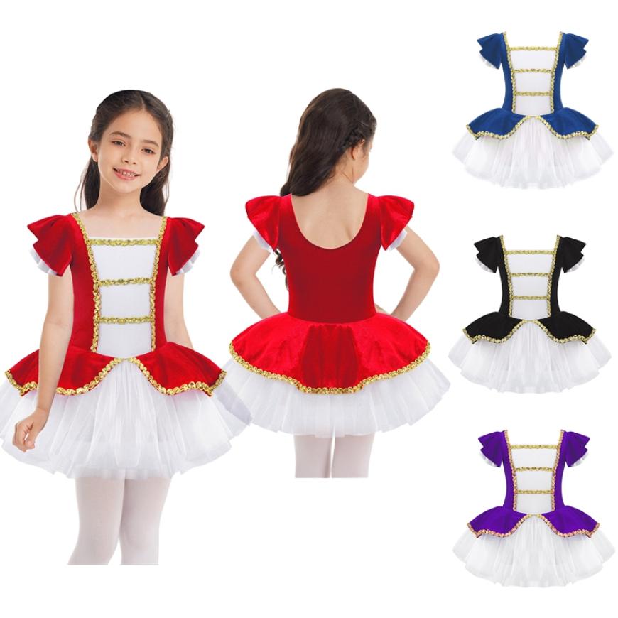 IEFiEL Kinderen Meisjes Ballet Dans Jurk Gymnastiek Turnpakje Tutu Prinses Jurk Kinderen Stage Performance Kleding Kerstcadeau 3-4 Years rood