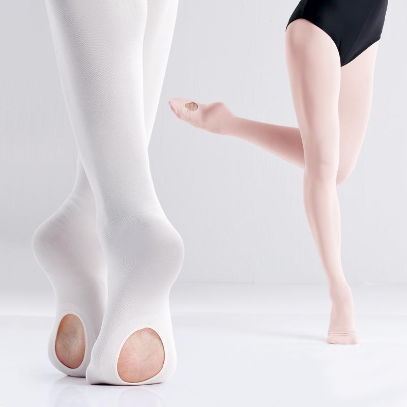 First Club Balletpanty's voor meisjes 3 paar zachte overgangspanty's danspanty's naadloze balletkousen met gat 80D XXL