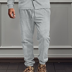 Light in the box Voor heren Joggingbroeken Jogger Broek Vrijetijdsbroek Zak Trekkoord Elastische taille Effen Comfort Zacht Volledige lengte Buiten Casual Dagelijks Sport Modieus Zwart Wit