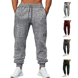 Light in the box Voor heren Atletische broek Joggingbroeken Jogger Broek Zak Trekkoord Elastische taille Effen Comfort Buitensporten Dagelijks Modieus Casual Leger groen Wijn Micro-elastisch