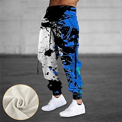 Light in the box Voor heren Joggingbroeken Jogger Broek Trekkoord Zijzakken Elastische taille Kleurenblok Grafische prints Comfort Ademend Buitensporten Casual Dagelijks Katoenmix Terry Streetwear Ontwerper Rood blauw