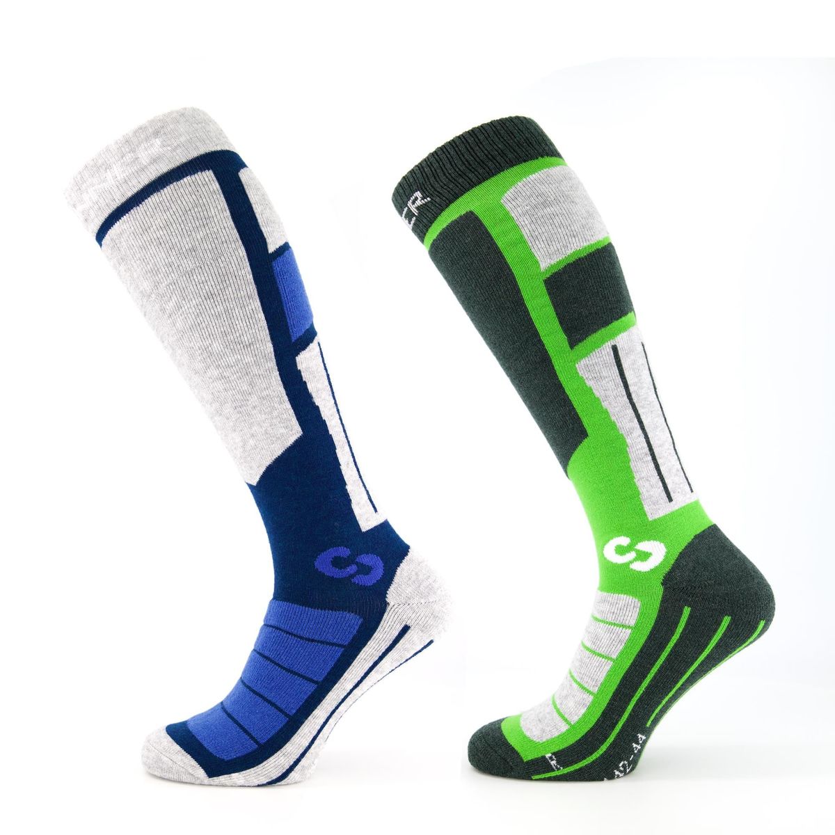 Sinner PRO SOCKS II skisokken 2-pack groen/blauw