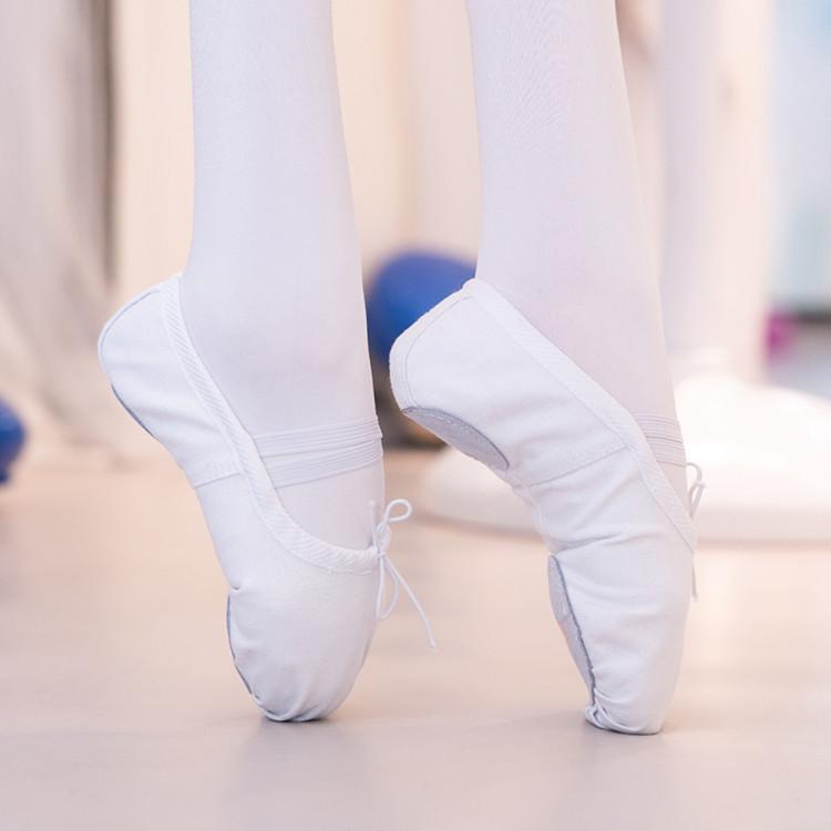 Leayond Meisjes balletschoenen canvas dansschoenen dansen gymnastiek yogaschoenen 24 wit