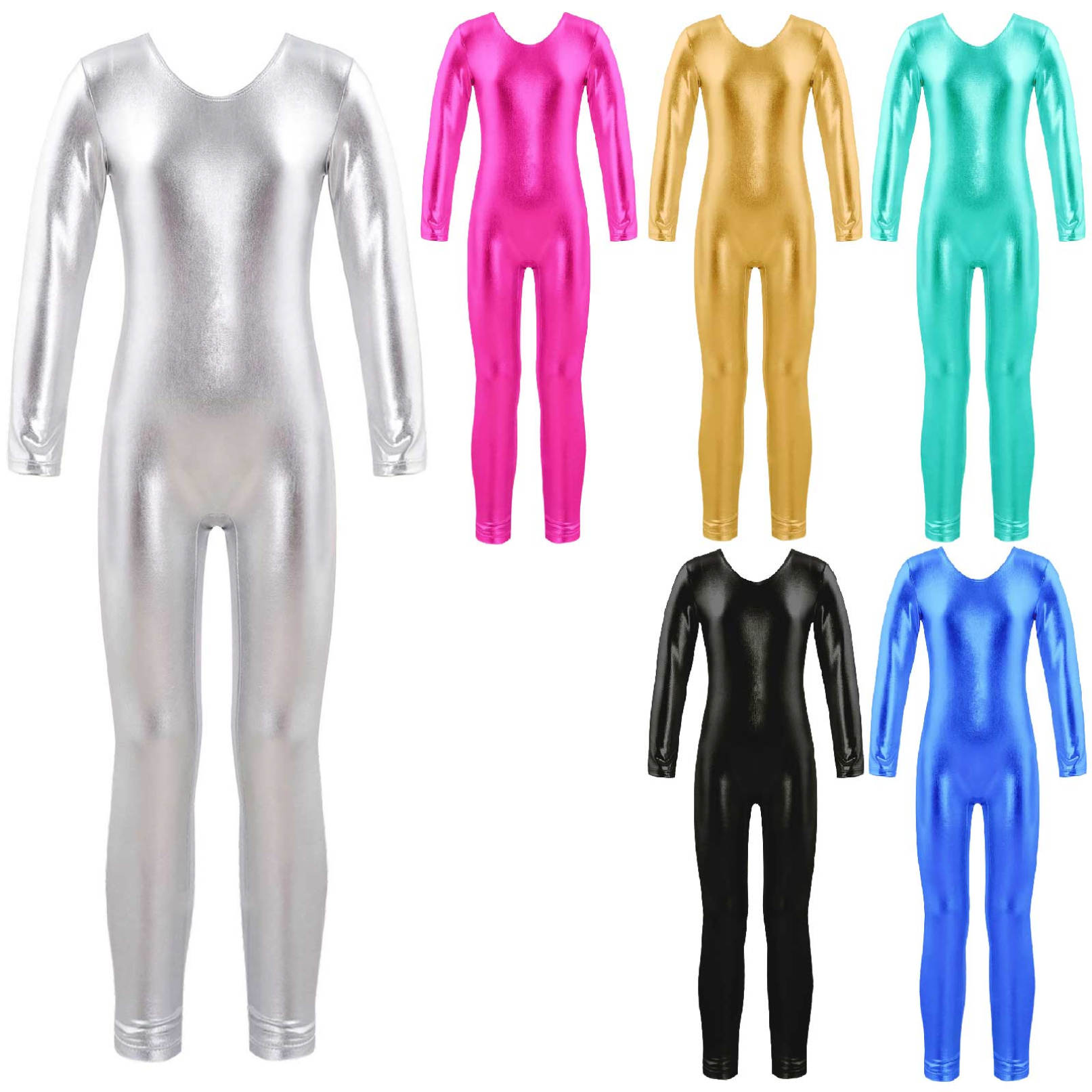 Tiaobug Kinderen Meisjes Stijlvolle Kleding Lange Mouwen Ballet Dans Gymnastiek Turnpakje Jumpsuit Dancewear 10-12 Years meer groene kleur