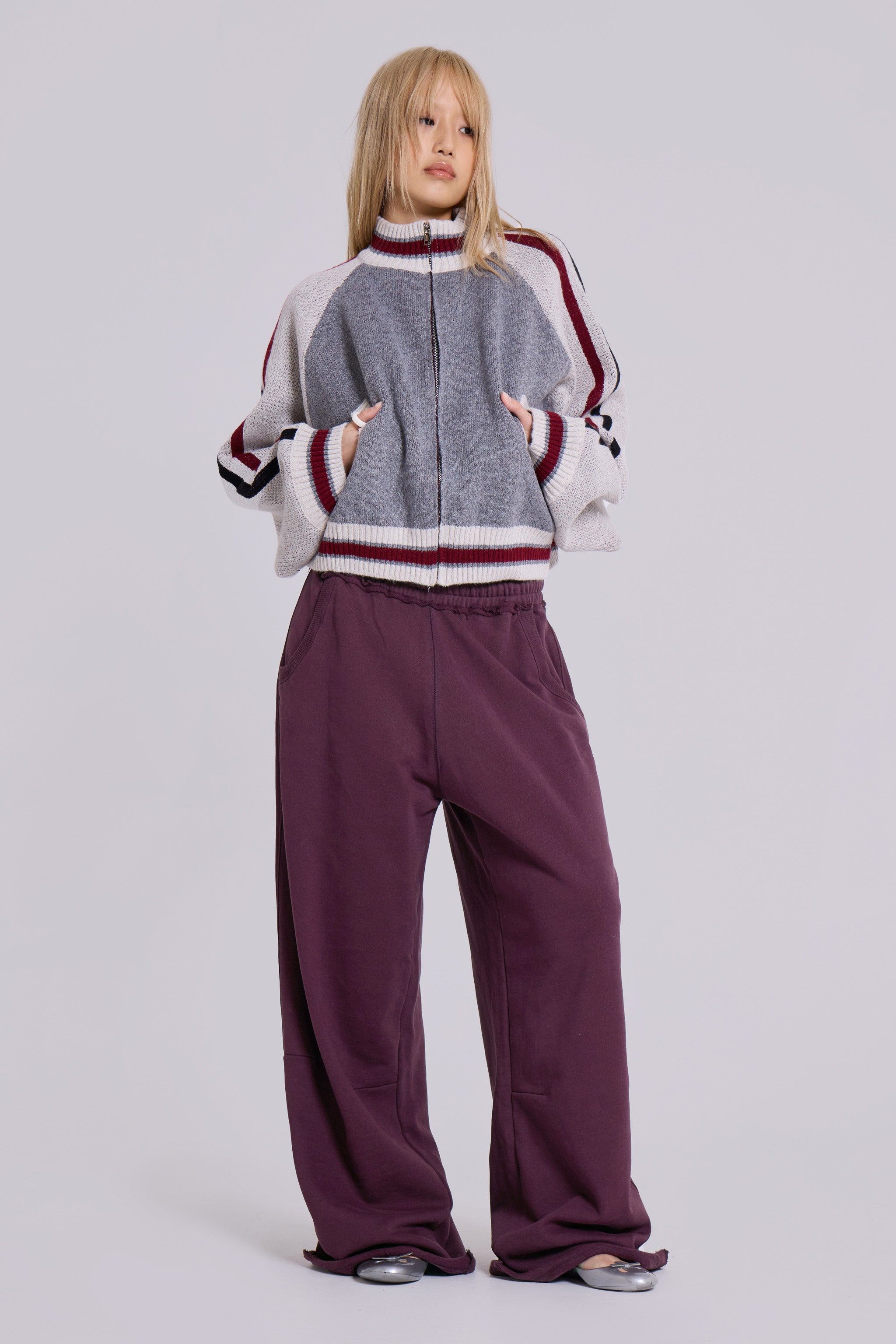 Jaded London Dark Burgundy Monster Joggers