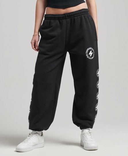 Superdry Female Unisex Globe Joggingbroek met S-logo Zwart