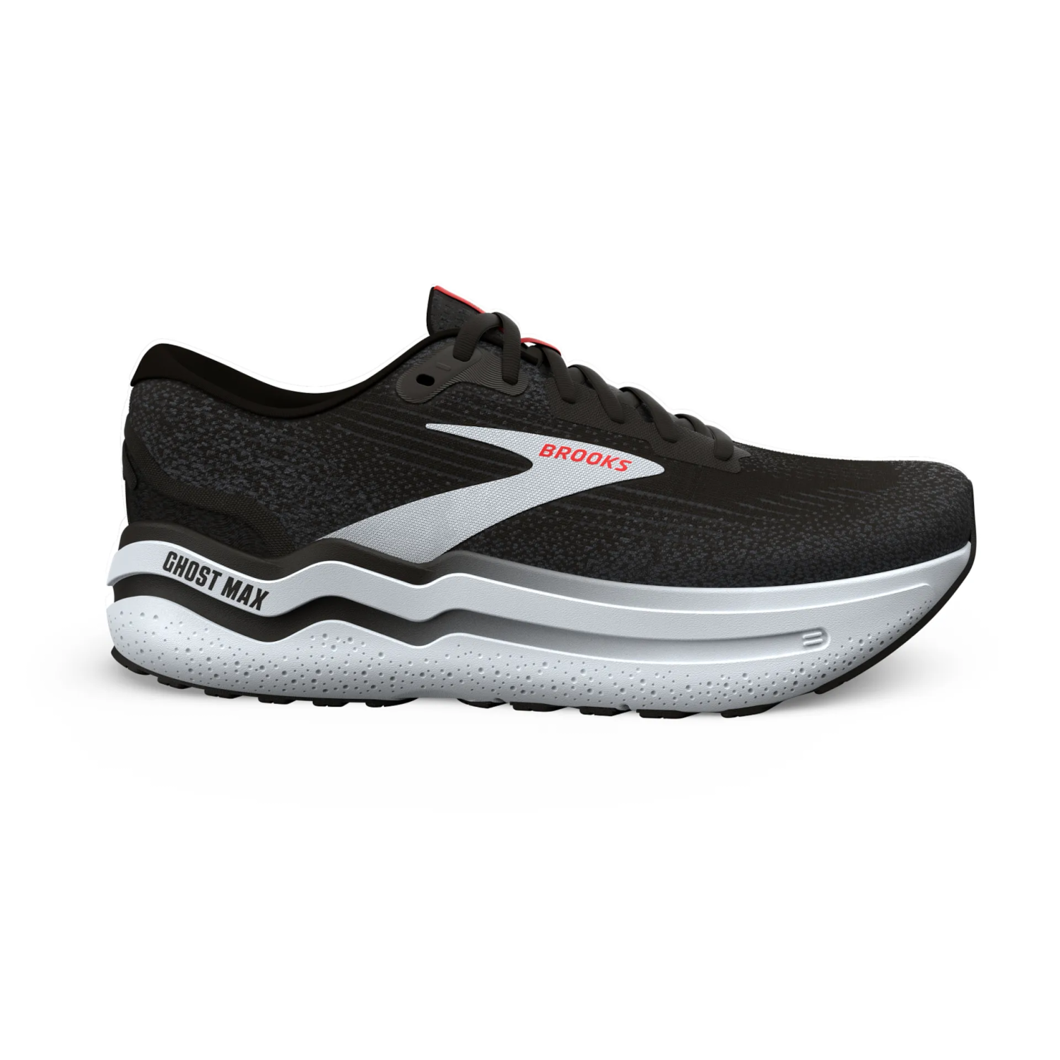 Brooks Ghost Max 2 hardloopschoenen black/white/fiery red heren