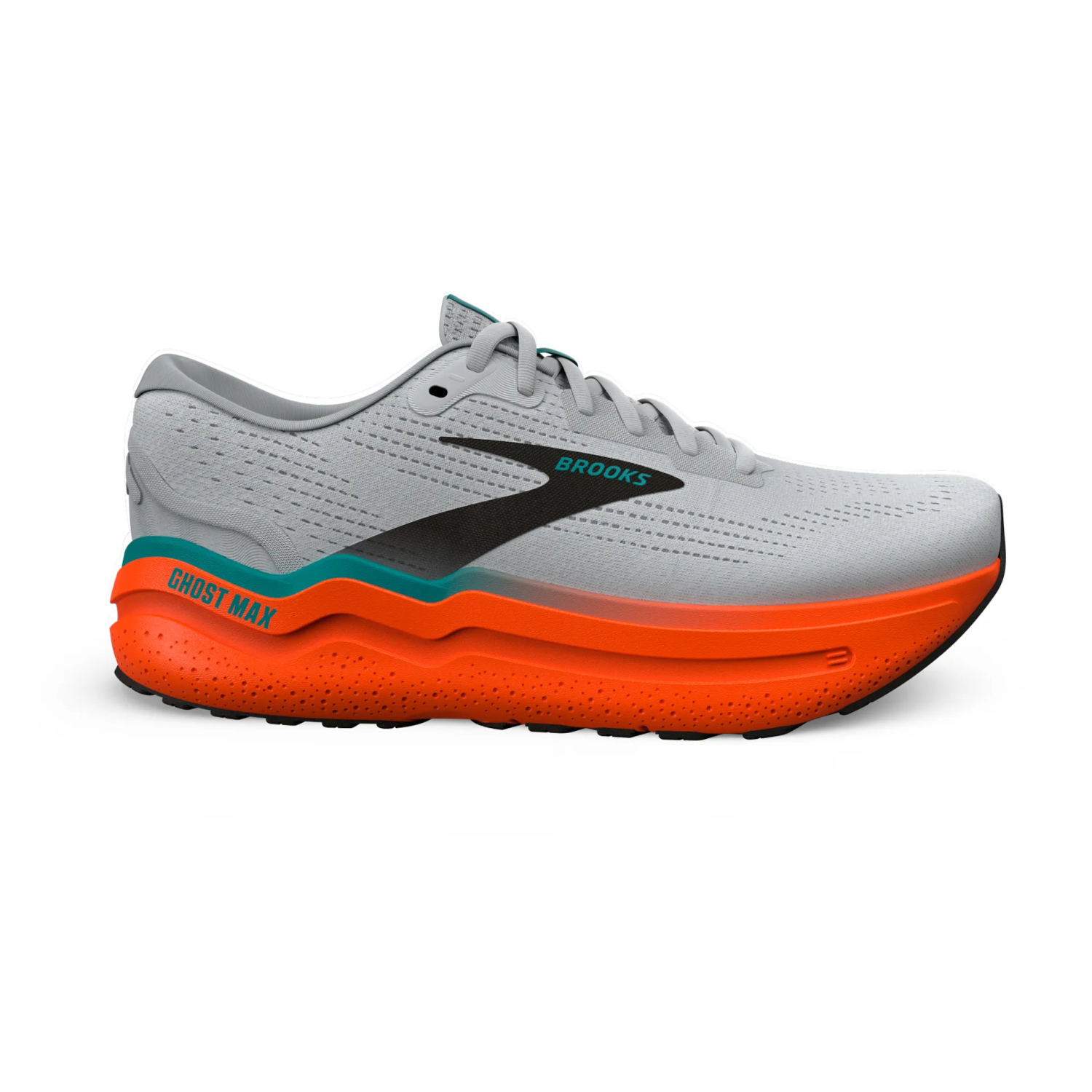 Brooks Ghost Max 2 hardloopschoenen oyster mushroom/orange/teal heren