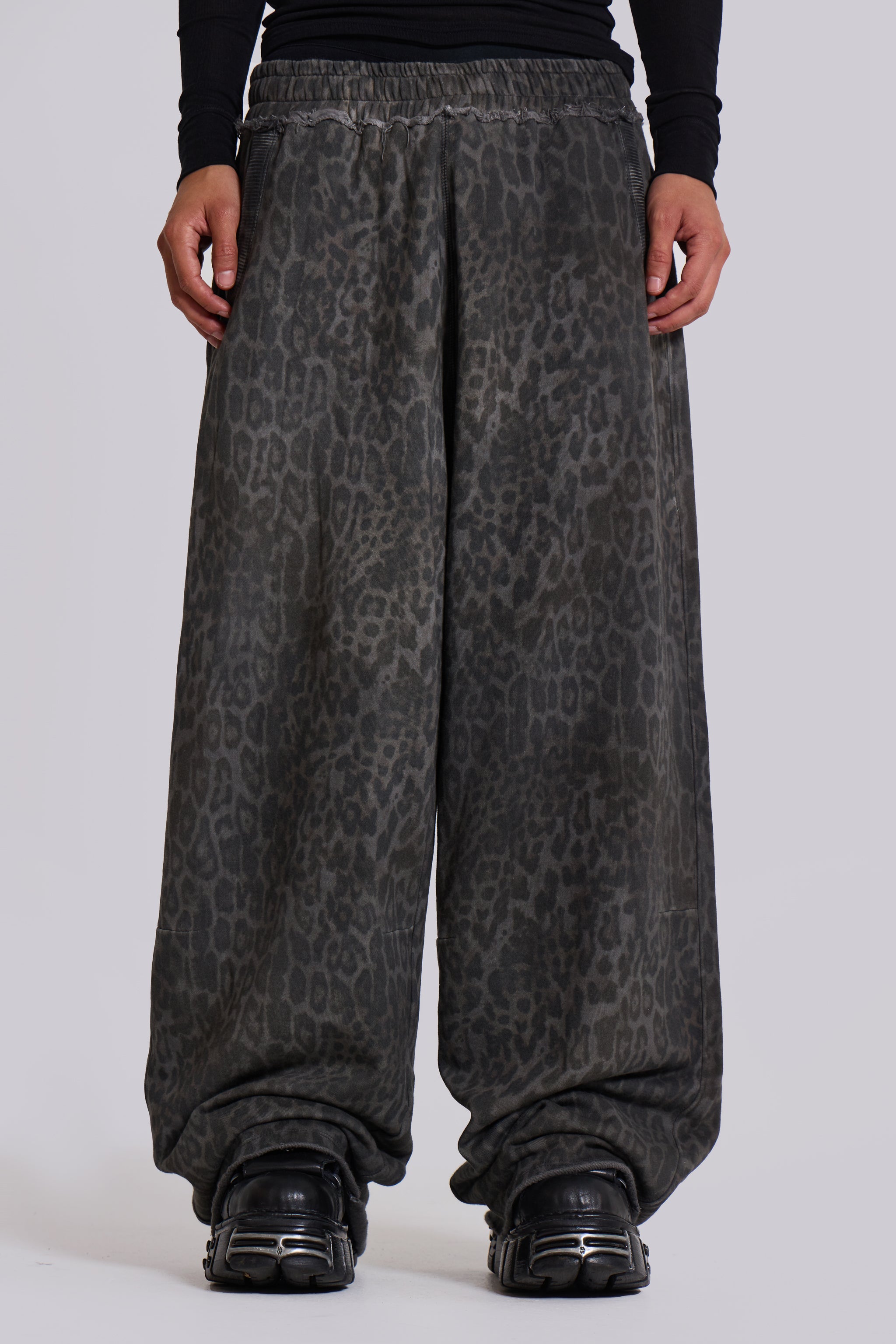 Jaded Man Charcoal Leopard Monster Joggers