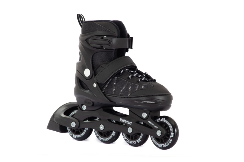 Aventuri Verstelbare Inline Skates Semi softboot Zwart 