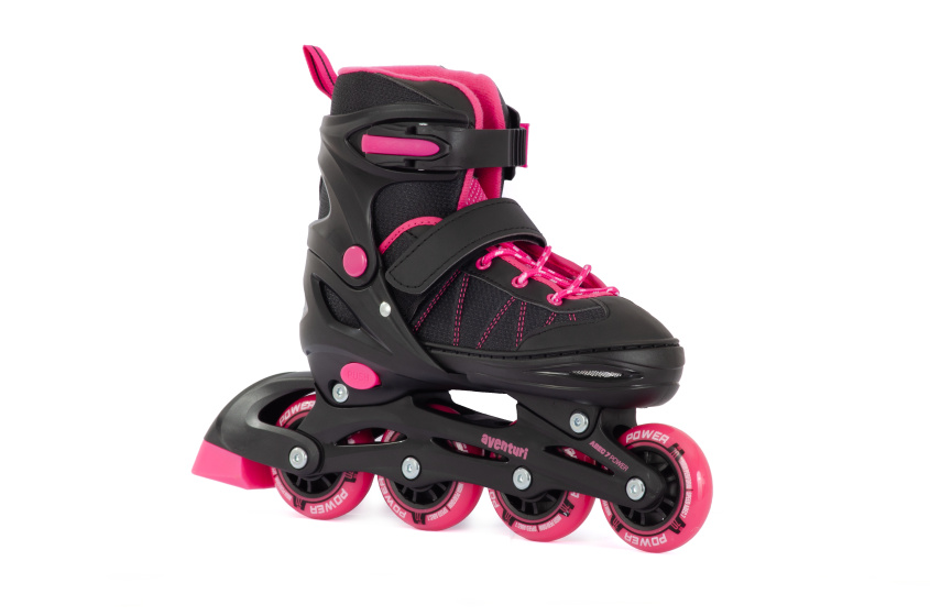 Aventuri Verstelbare Inline Skates Semi softboot Zwart/Roze 