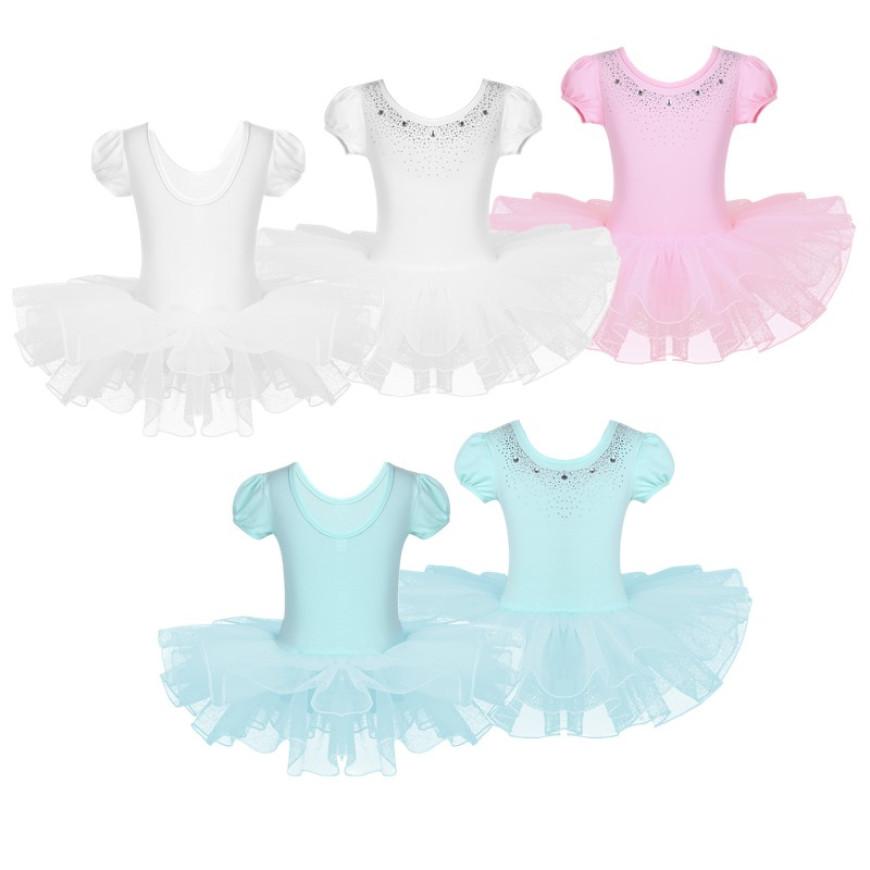 IEFiEL Kinderen Meisjes Sparkly Steentjes Decor Ballet Dans Jurk Gymnastiek Turnpakje Ballerina Danskostuums 2-3 Years roze