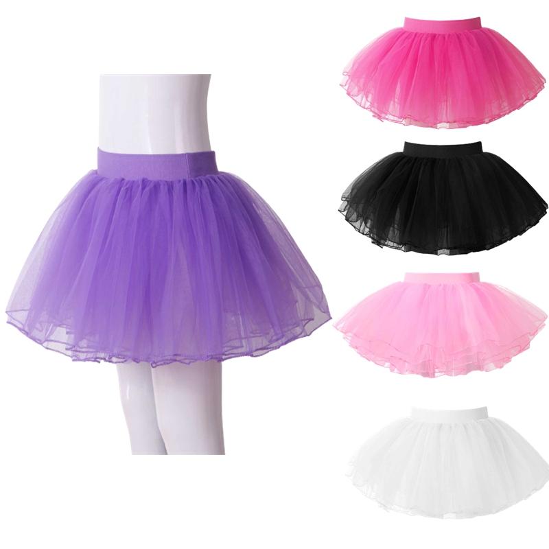 Sywiyi Kinderen Meisjes Ballet Dans Tutu Rok Basic Klassieke Elastische Taille 4 Lagen Mesh Tule Rok Kid Ballet Praktijk Turnpakje dans Jurk 1-6 Years wit