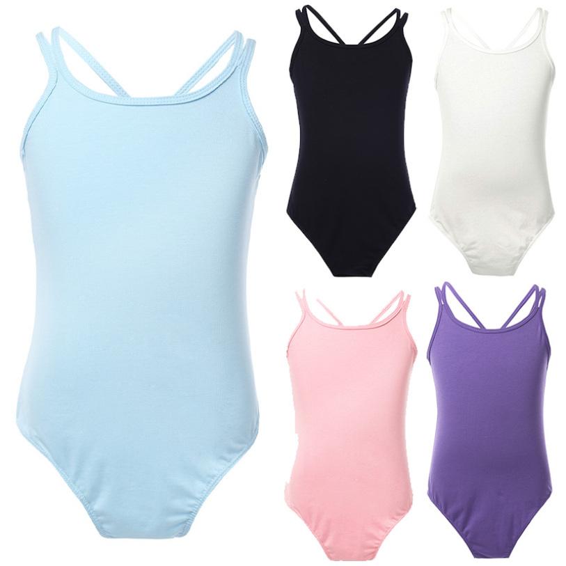 HULIJA Kinderen Meisjes Hemdje Turnpakje Gymnastiek Ballet Dans Turnpakje Mouwloze Tank Top Body Dancewear 3-4 Years lichtblauwe kleur