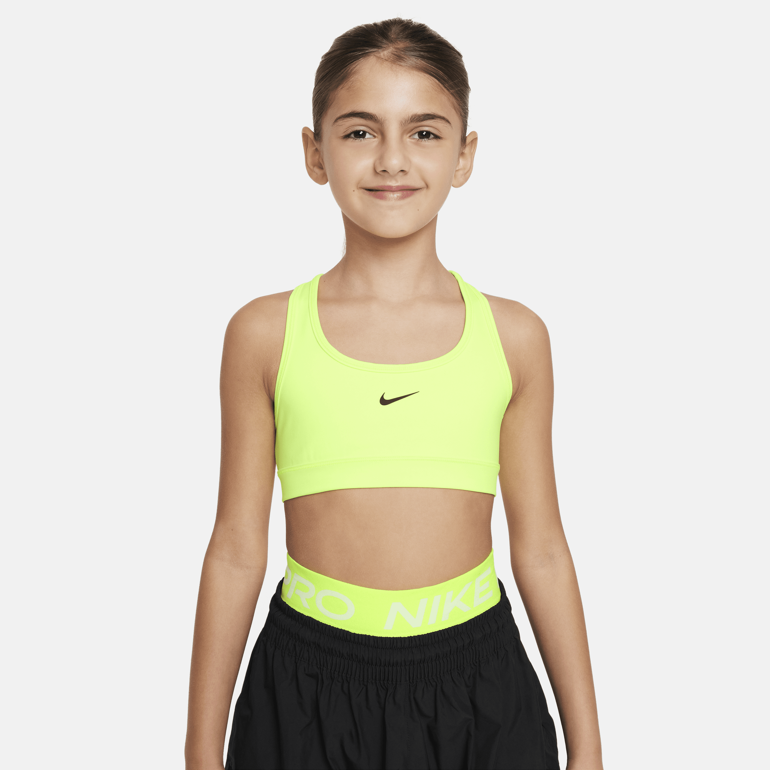 Nike Swoosh Sport-bh voor meisjes - Geel