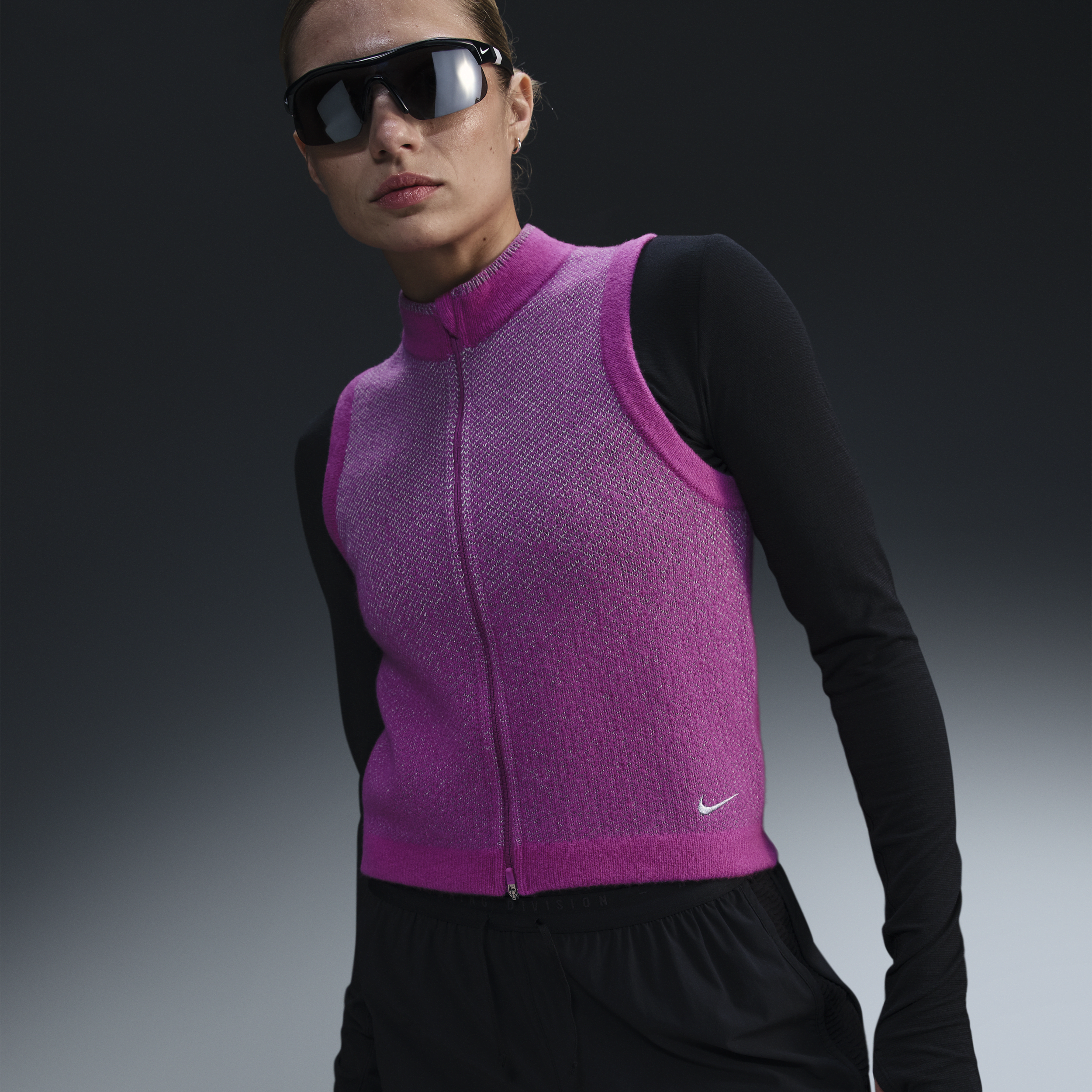 Nike Running Division Therma-FIT hardloopbodywarmer voor dames - Paars