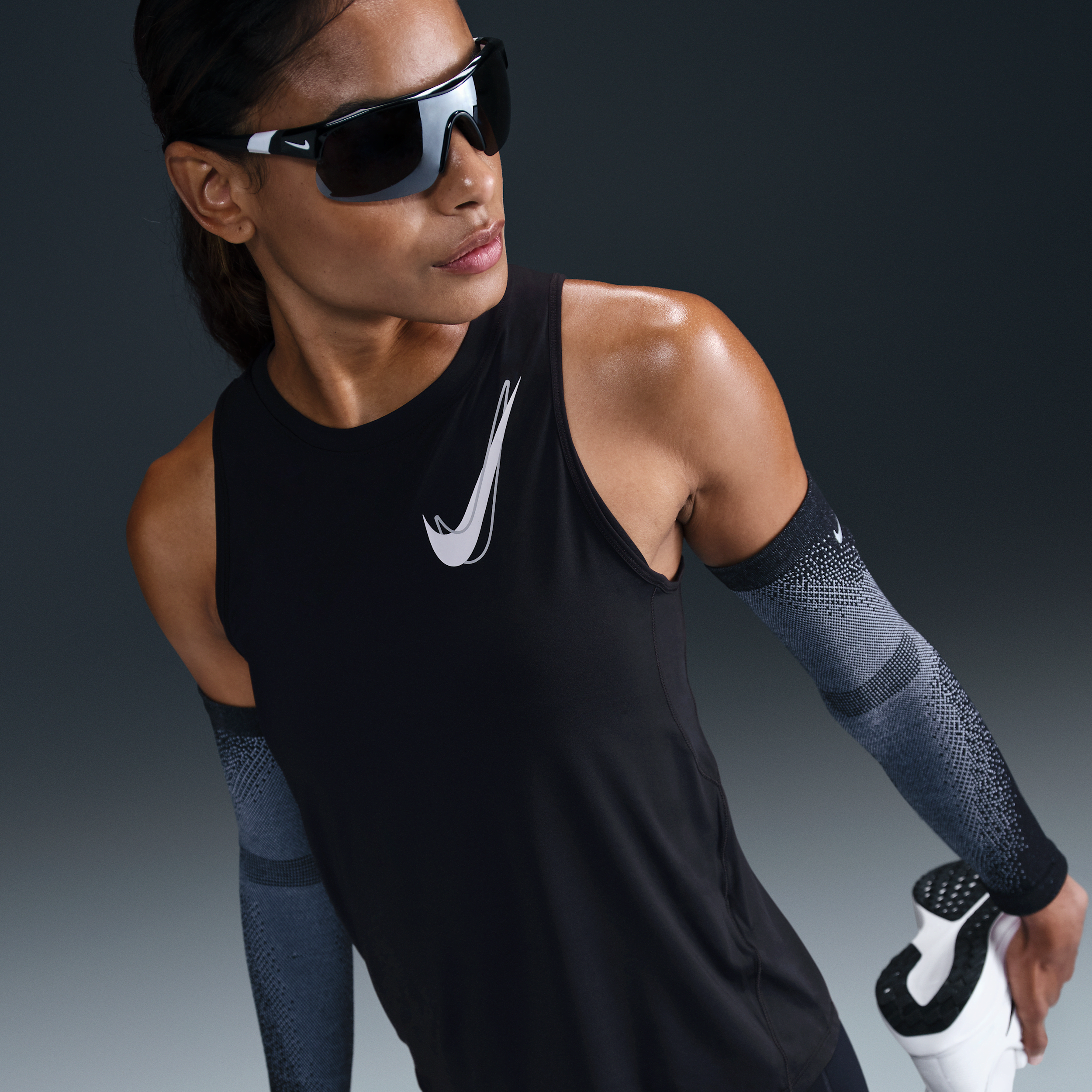 Nike One Dri-FIT hardlooptanktop voor dames - Zwart