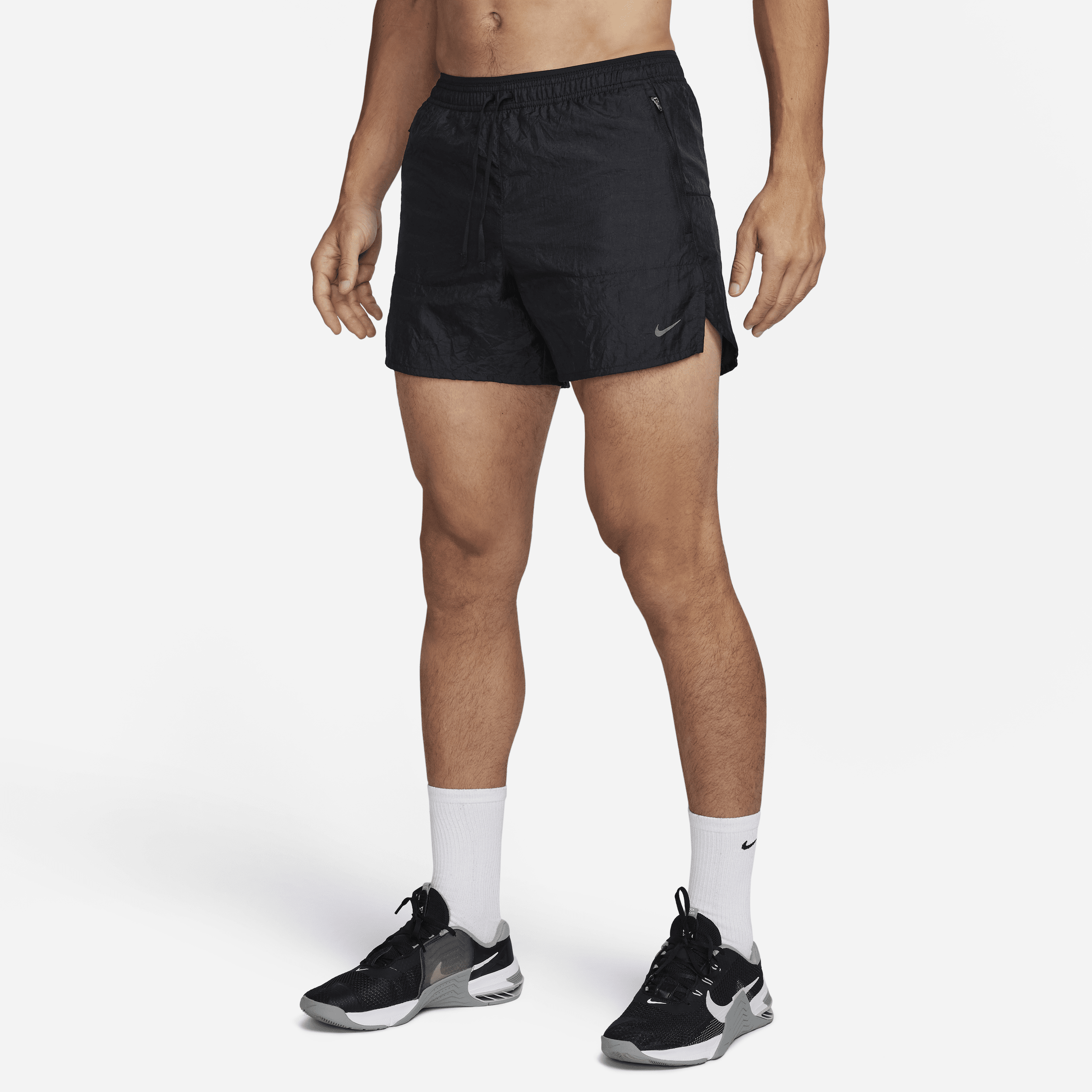 Nike Stride Running Division Dri-FIT hardloopshorts met binnenbroek voor heren (13 cm) - Zwart