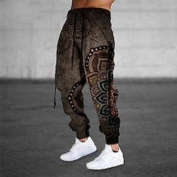 Light in the box Voor heren Joggingbroeken Jogger Broek Trekkoord Elastische taille 3D-afdrukken Grafische prints Comfort Ademend Buitensporten Casual Dagelijks Katoenmix Terry Streetwear Ontwerper blauw Paars