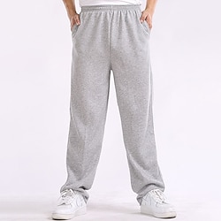 Light in the box Voor heren Fleece broek Joggingbroeken Jogger Broek Joggingbroek met rechte pijpen Zak Effen Comfort Ademend Buiten Dagelijks Uitgaan Modieus Streetwear Zwart Wijn