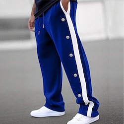 Light in the box Voor heren Joggingbroeken Joggingbroek met wijde pijpen Jogger Broek Joggingbroek met rechte pijpen Trekkoord Elastische taille Zijknop Effen Comfort Ademend Buiten Dagelijks Uitgaan Modieus Casual