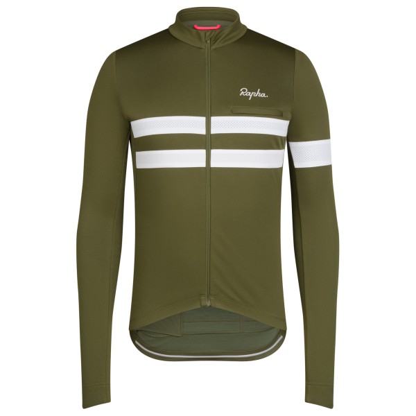 Rapha  Brevet Long Sleeve Jersey - Fietsshirt, olijfgroen