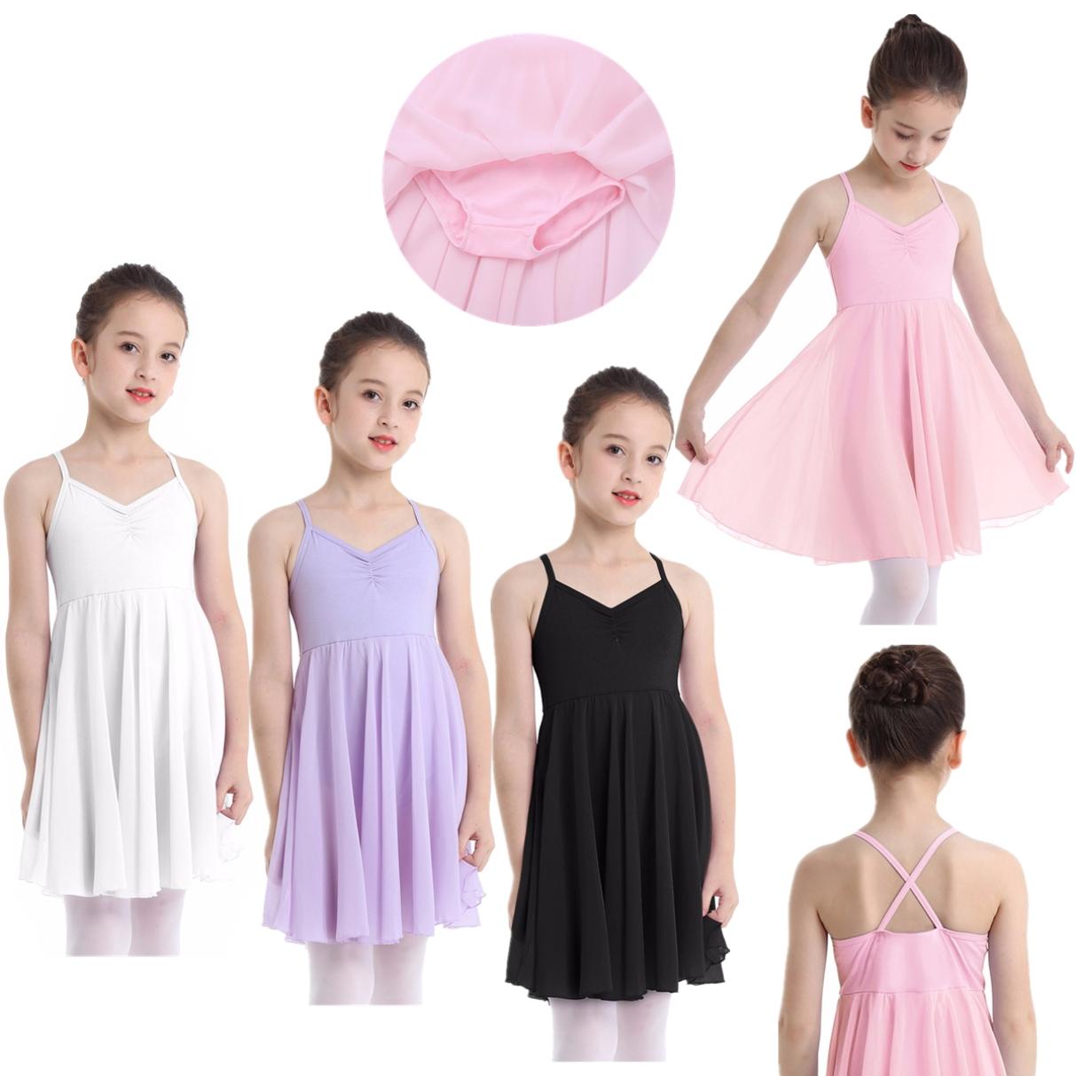 HULIJA Balletjurk voor meisjes Mouwloos balletpakje Kindergymnastiekkleding Moderne dansjurk 3-4 Years roze