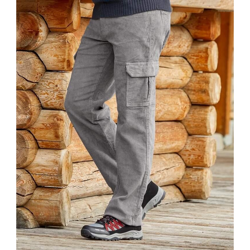 Atlas For Men Heren corduroy cargo broek met elastische taille