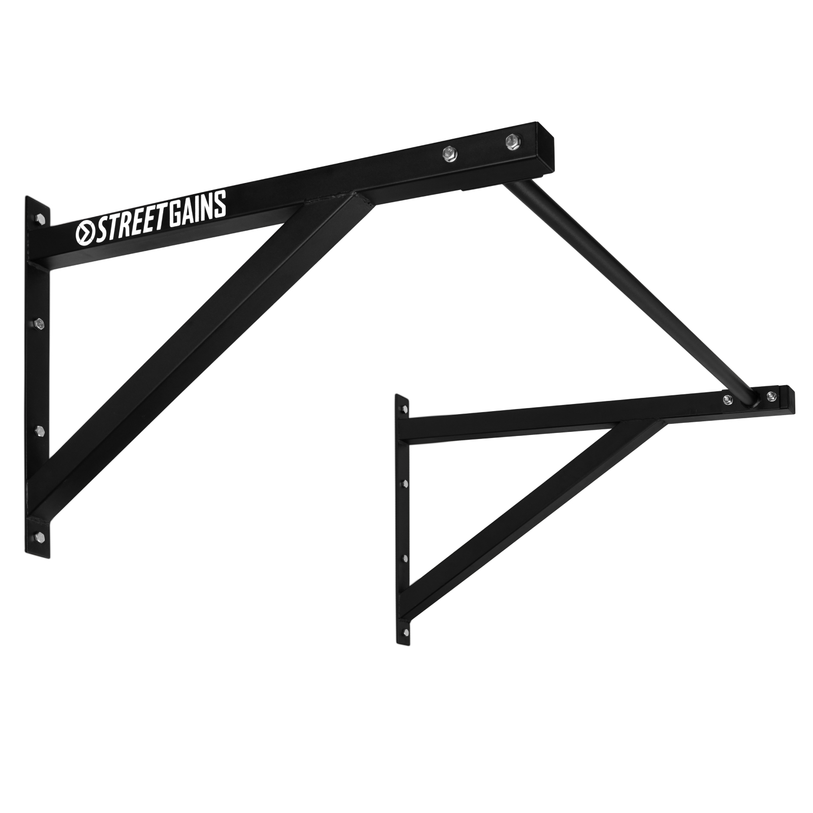 StreetGains Optrekstang Straight Grip Pull Up Bar System Zwart | 
