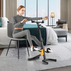 Costway Pedaaltrainer Hometrainer Fiets Mini-stepper Fitnessfiets 9 Standen Verstelbaar en 53 x 43 x 73-102 cm
