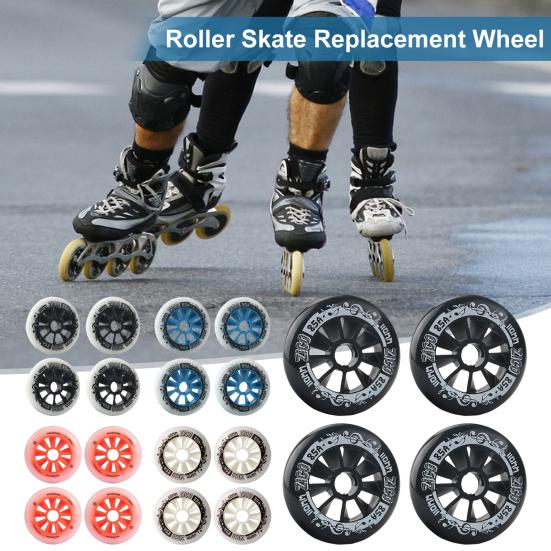 MUQZI 4-Pack Inline Skate Wielen 90/100/110mm Skate Vervangende Wielen met Lagers Indoor Outdoor Roller Skate Wielen 10cm wit