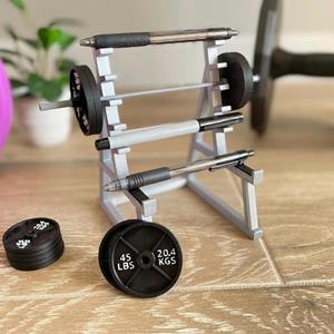 Modern home kitchen Creatieve halterrek pennenhouder Mini Squat Rack ornamenten met halters en gewichten Grappige gewichtheffen geschenk bureau-organizer