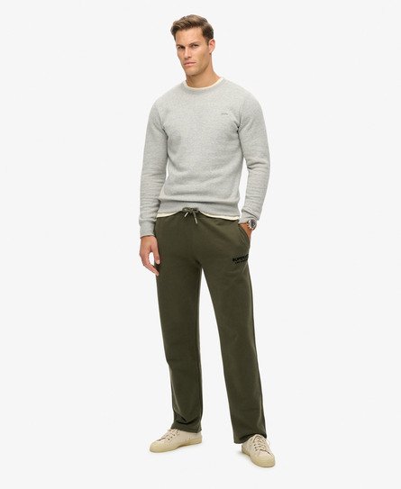 Superdry Mannen Luxe Sport Joggingbroek met Rechte Pasvorm Khaki