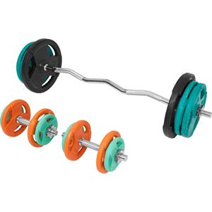 Gorilla Sports EZ-curlset 70 kg Gripper Gietijzer Rubber Coating - Schroefsluiting 30 mm