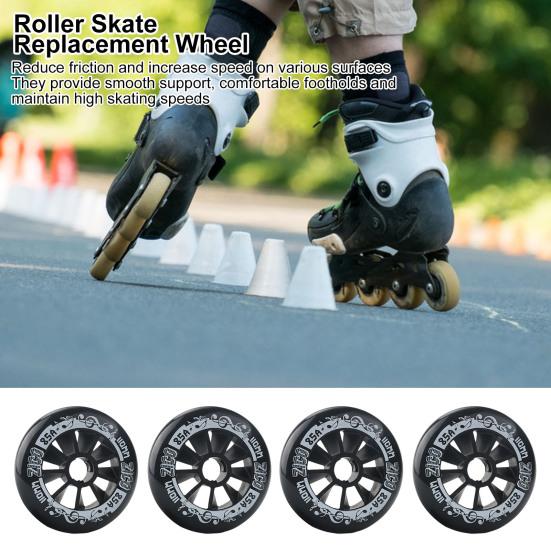 ZTTO 4-Pack Inline Skate Wielen 90/100/110mm Skate Vervangende Wielen met Lagers Indoor Outdoor Roller Skate Wielen 10cm wit/oranje