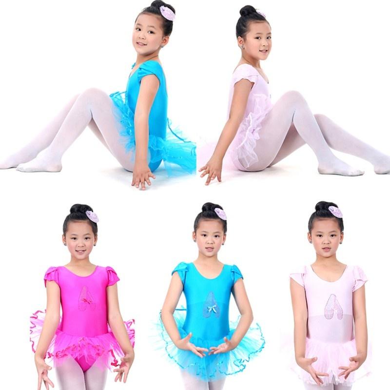 BOOSKU Meisjes Kinderen Baby Candy Kleur Tutu Jurk Danskostuums Ballet Danskleding 3-7Y 4T lavendel