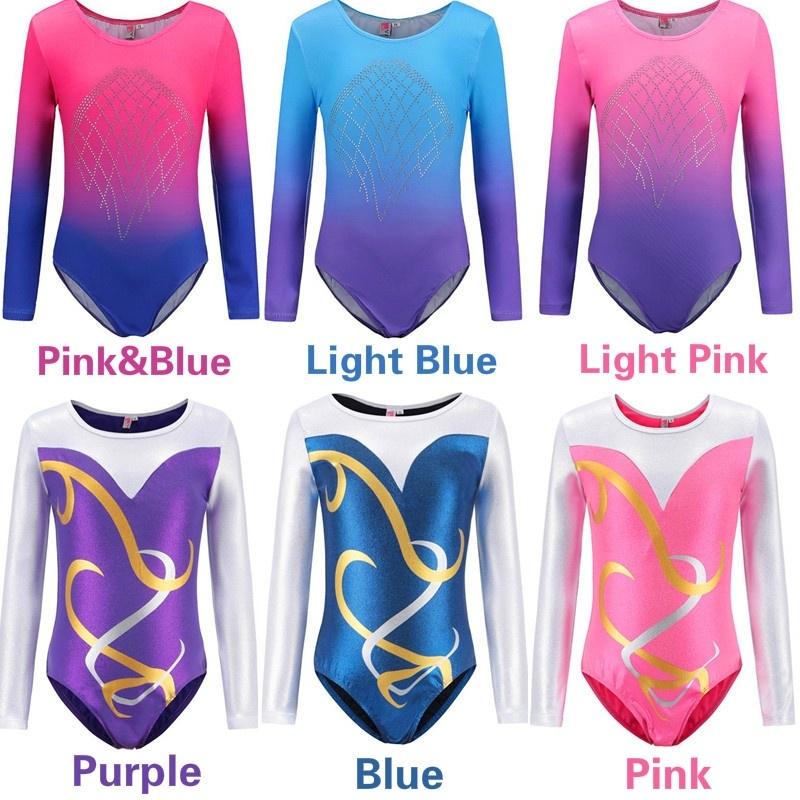 BOOSKU Peutermeisjes Gymnastiek Leotards Eendelig 3-12 Jaar Oefenoutfit L blauw