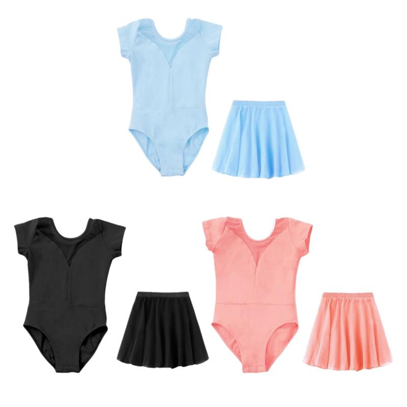 Sunnyway Danskostuums voor kinderen, mouwloze bodysuit, tops en rokken, balletkleding 110