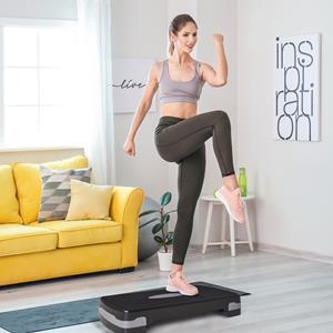 HOMCOM stepboard, verstelbare aerobic fitness stepper, stevig en antislip, ideaal voor thuistraining, 80 x 30 x 10-15 cm, zwart | Aosom.nl