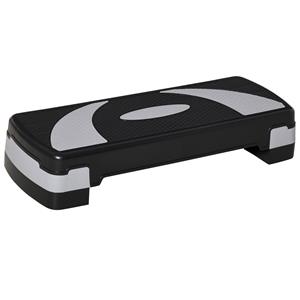 HOMCOM Aerobic-Stepper 3-staps in hoogte verstelbaar 80 x 31 x 20 cm Zwart+Grijs